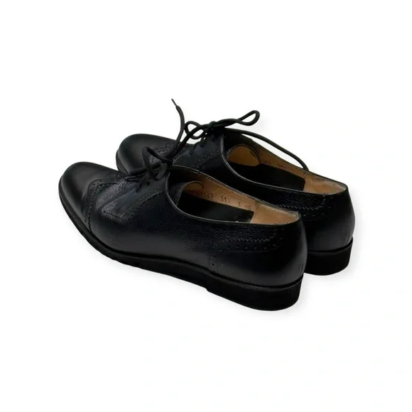 Vintage: Salvatore Ferragamo Boutique ✽ Oxford Wingtip Shoes ✽ Black Leather 7M - Picture 7 of 16